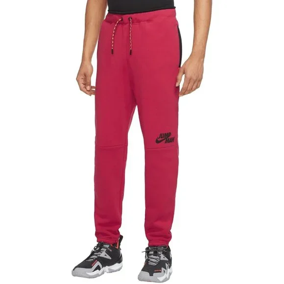 Nike Air Jordan Jumpman Joggers Men's Fleece Pants Gym Sport Red DJ0260-652 - Picture 1 of 5